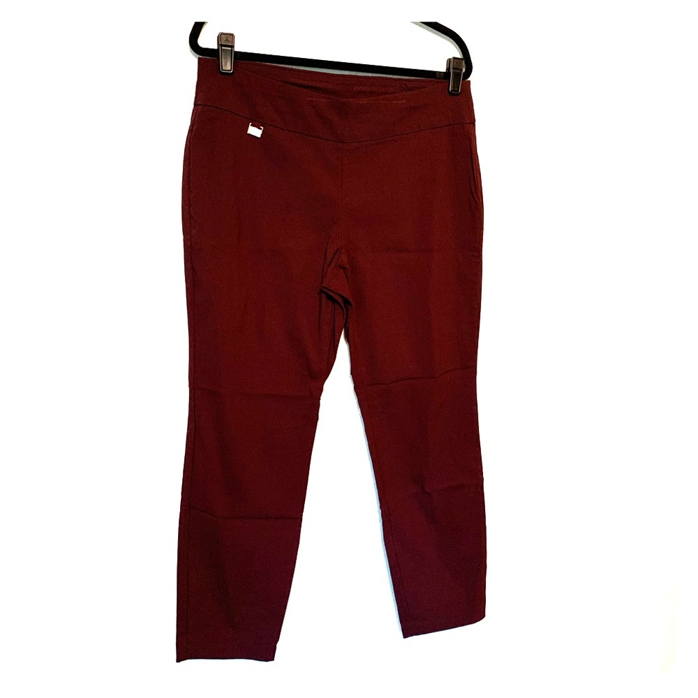 Burgundy straight leg work pants